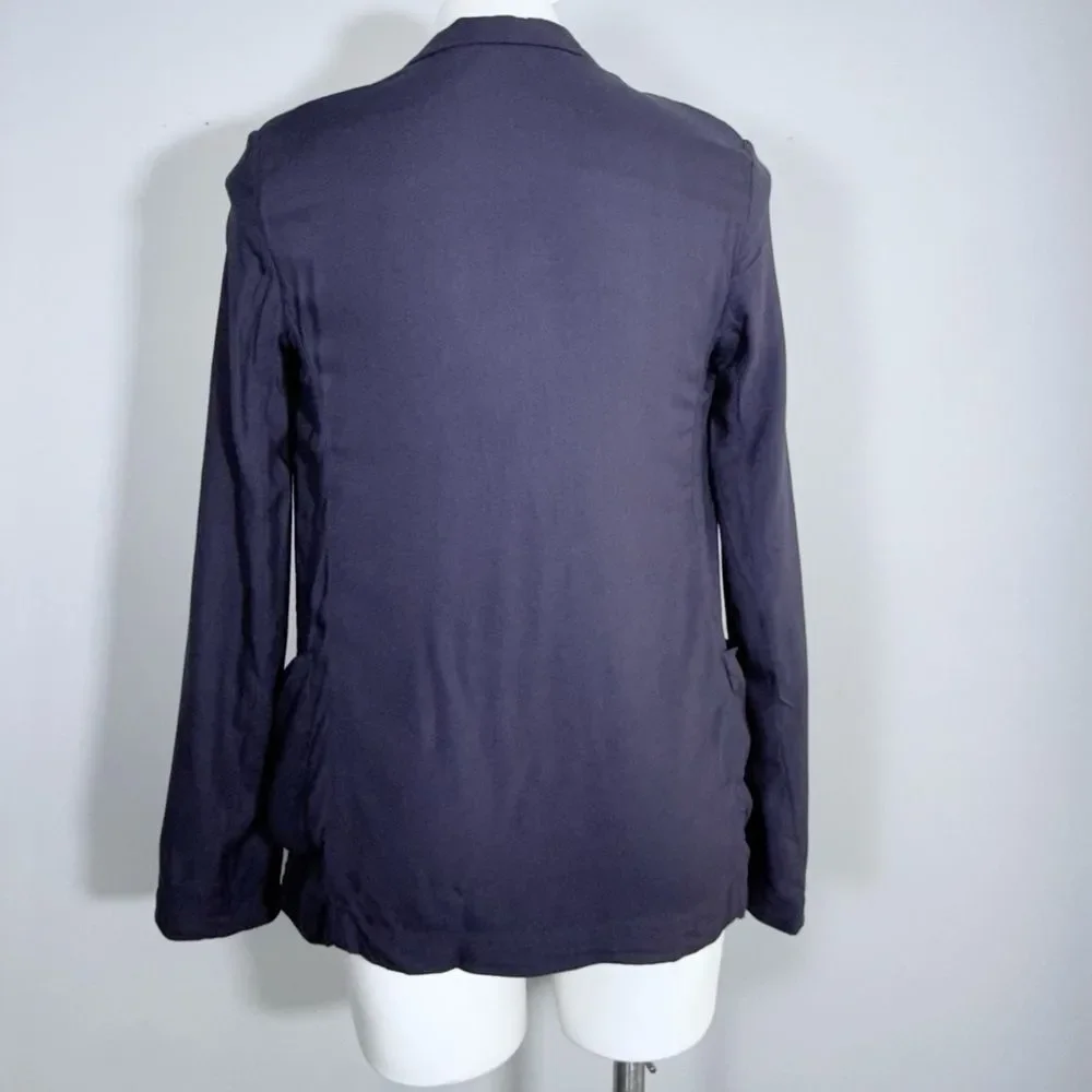 Aritzia Talula Kent Blazer Jacket 2 Open Front Lightweight Drapey Purple Casual - Picture 8 of 13